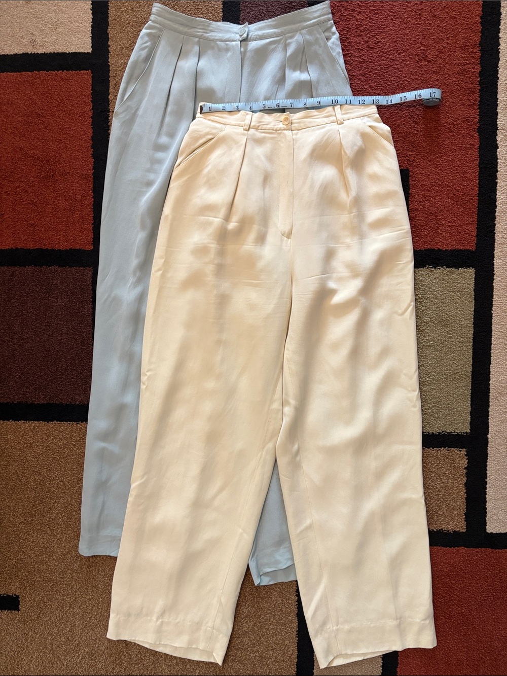 100% Silk Vintage High-Rise Pleated Women’s Pants - Bundle